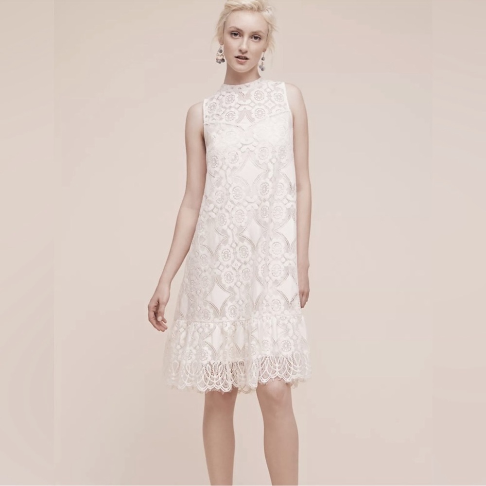 Anthropologie white/ivory cocktail dress size 0